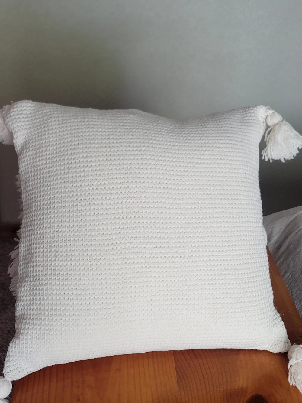 Decorative Pink Rose Cross-Stitch Throw Pillow and Blanket - Home Accents